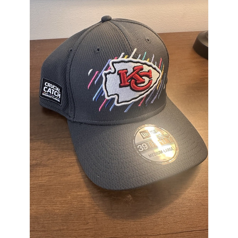 Kansas City Chiefs Gray New Era Crucial Catch 39THIRTY Flex Hat M/L New NFL